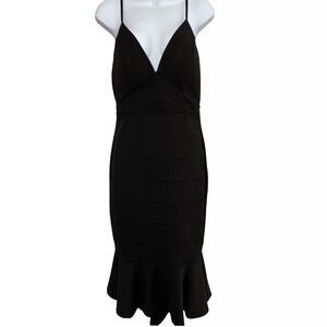 EMERALD SUNDAE Dress Womens Junior Large Black Sheer Back Sheath NEW Dance Prom